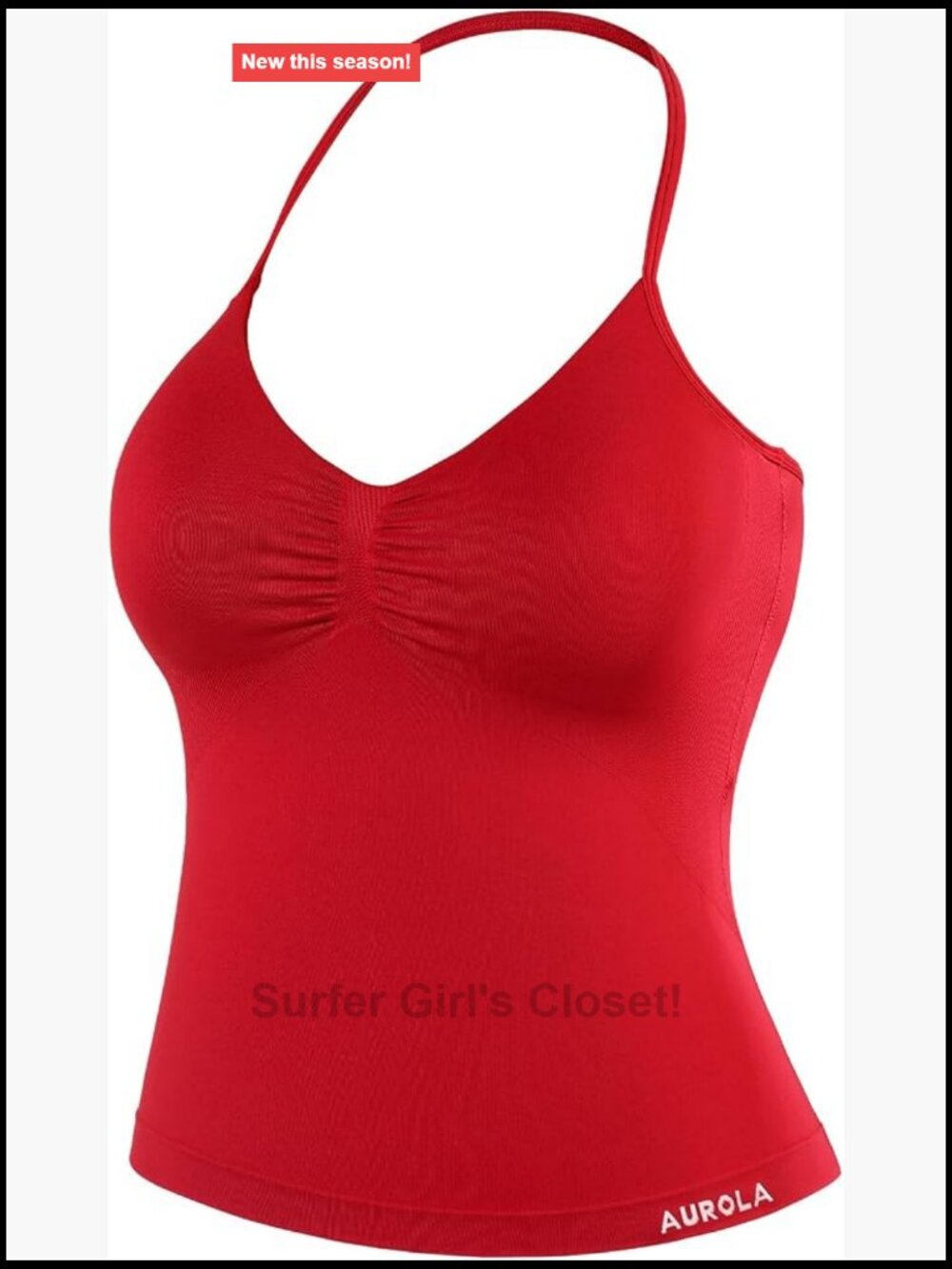 Longline Strappy Workout Halter Tank Top with Removable Pads